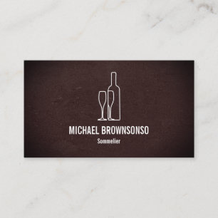 Cartão De Visita Barman Bar Clube Elegante Couro Sommelier Vinho