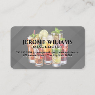 Cartão De Visita Barman Mistura Drinks Sortidos