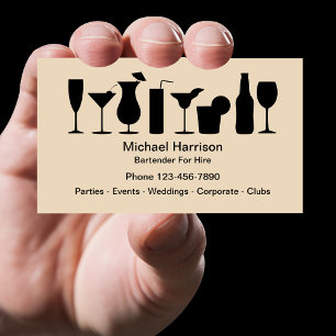 Cartão De Visita Barman para Aluguer Mixólogo