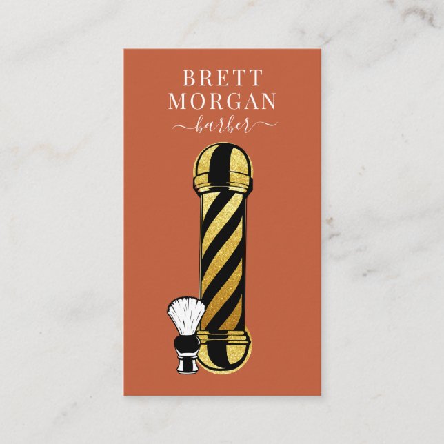 Cartão De Visita Barramento de polos de barbeiro exclusivo (Frente)