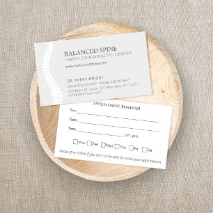 Cartão De Visita Barramento do Lembrete de Compromisso Chiropractic