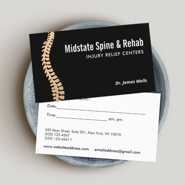 Cartão De Visita Barramento do Lembrete de Compromisso Chiropractic (Criador carregado)