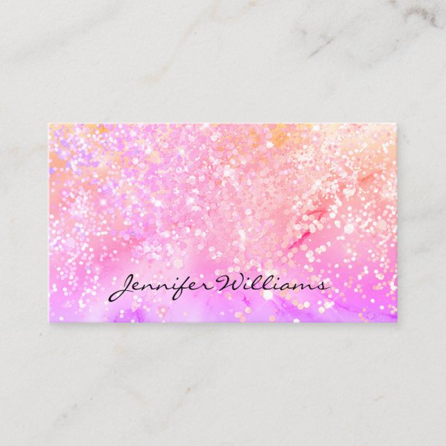 Cartão De Visita Barramento Glitter Holográfico de Tinta Álcool de  (Frente)