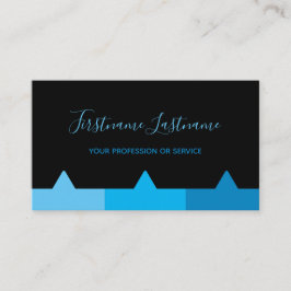 Cartão De Visita Barramento mínimo elegante em preto e azul-indigo