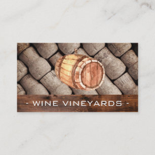 Cartão De Visita Barrica de Vinho e Rolhas
