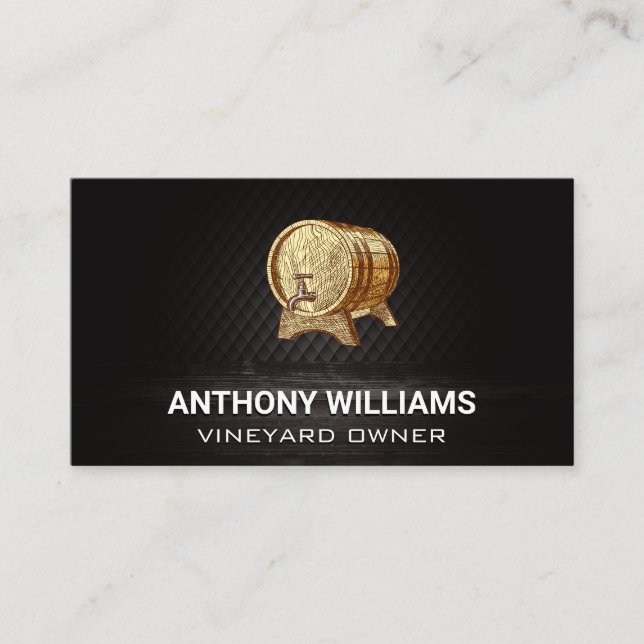 Cartão De Visita Barril de Madeira de Vinho (Frente)