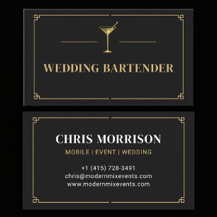 Cartão De Visita Bartender de Casamento Profissional