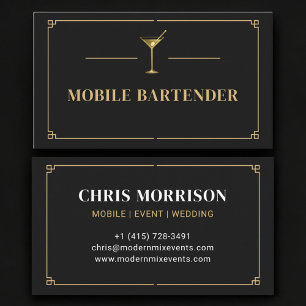 Cartão De Visita Bartender Móvel Profissional