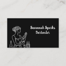 Bartender profissional preto e branco