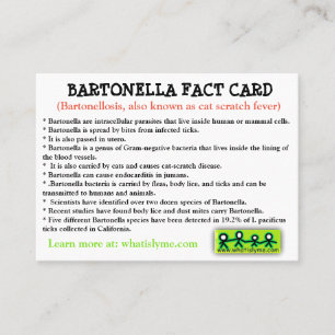 Cartão De Visita Bartonella Fact Card