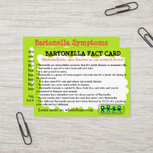 Cartão De Visita Bartonella Fact Educational Card