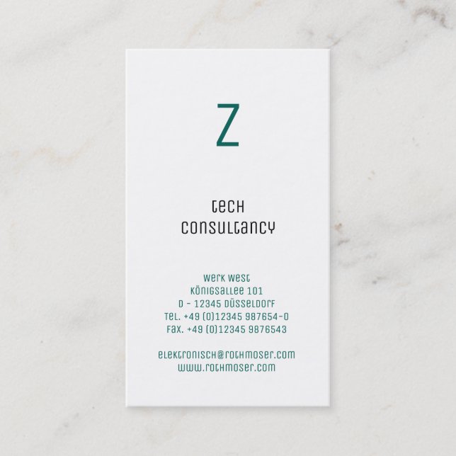 Cartão De Visita Baseado em tipografia (Frente)