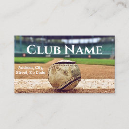 Cartão De Visita Baseball Club Name Field Landscape Photo Modern