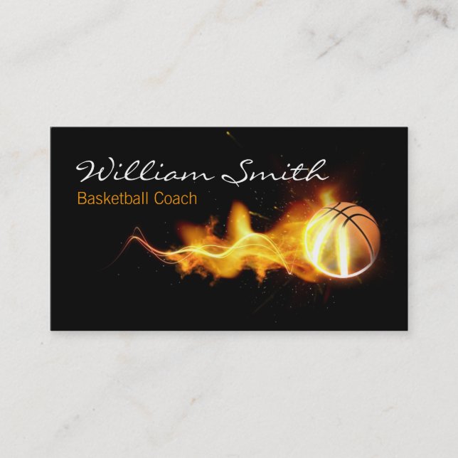 Cartão De Visita Basketball Coach Business Card (Frente)