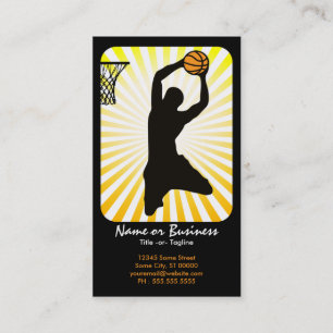 Cartão De Visita basquetebol: raios retros: