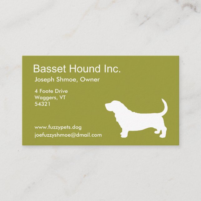 Cartão De Visita Basset Hound (Frente)