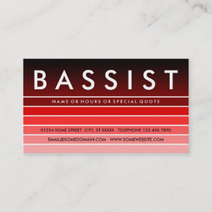 Cartão De Visita BASSIST de amostra vermelha