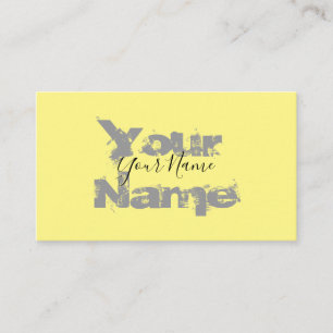 Cartão De Visita Bastante elegante amarelo e cinzas esvanecidas