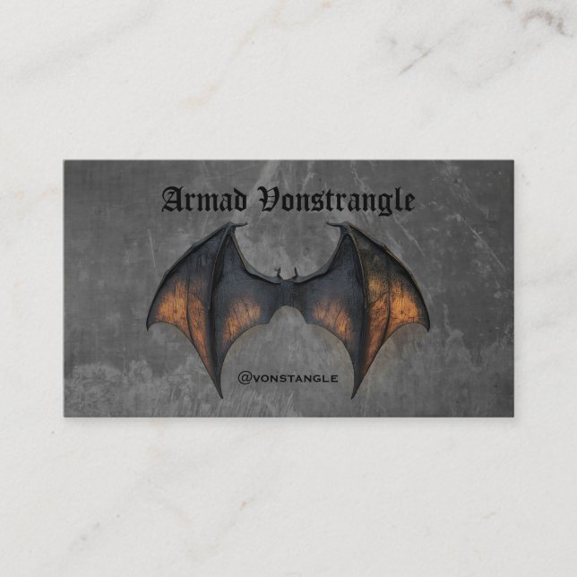 Cartão De Visita Bat de Vampiro Assustador (Frente)