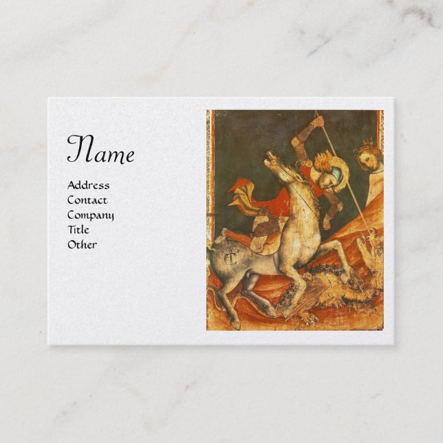 Cartão De Visita Batalha de George santo, Pérola Branca Monograma d (Frente)