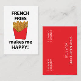 Cartão De Visita Batata Frita Restaurante Fast Food Batata Frita