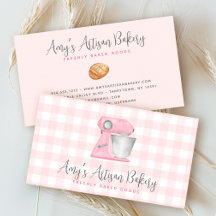 Batedeira de Cozinha Rosa Bege Gingham Padaria Che