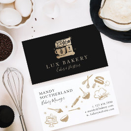 Cartão De Visita Batedeira Luxo Gold Sparkle Bakers