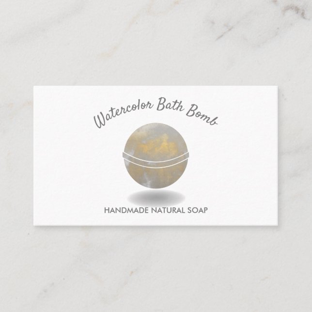 Cartão De Visita Bath Bomb Spa Natural Soap Dourado Spa (Frente)