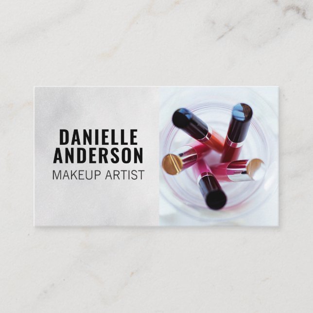 Cartão De Visita Batom e Eyeliners (Frente)