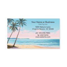 Beach and Palm Trees Tropical Business Card
