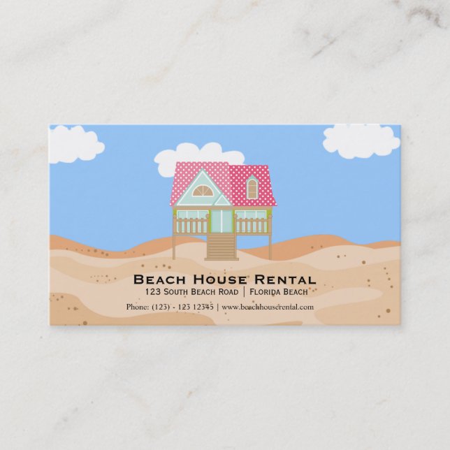 Cartão De Visita Beach House Rental (Frente)