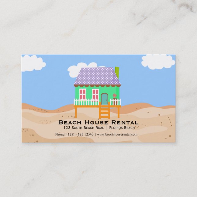 Cartão De Visita Beach House Rental (Frente)