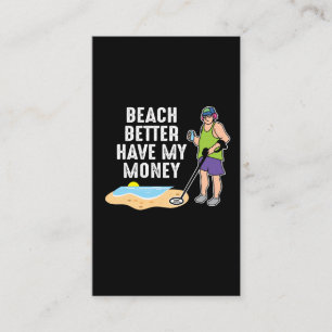 Cartão De Visita Beach Melhor Ter Meu Dinheiro - Detecção De Meta
