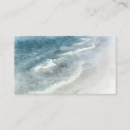 Cartão De Visita Beach Watercolor - Ondas Azuis Escuras e Teais Cos