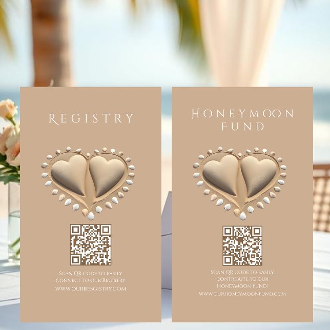 Cartão De Visita Beach Wedding Registry and Honeymoon Fund (Beach Wedding Registry and Honeymoon Fund Business Card )
