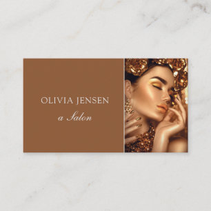 Cartão De Visita Beauon Salon Hair Stylist Esmagado Preto + Dourado