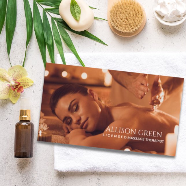 Cartão De Visita Beauon Salon SPA AromaThermismo Massage Salon (Beauty Salon SPA Aromatherapy Massage Salon Business Card)