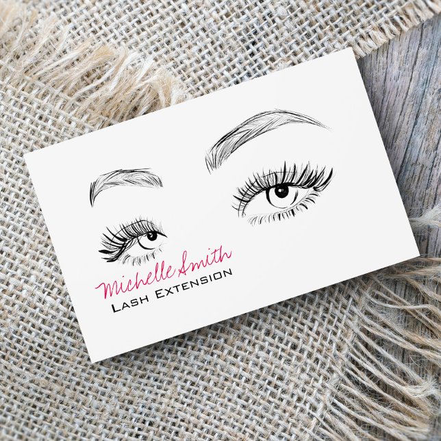 Cartão De Visita Beautiful eyes Long lashes Lash Extension Business (Criador carregado)