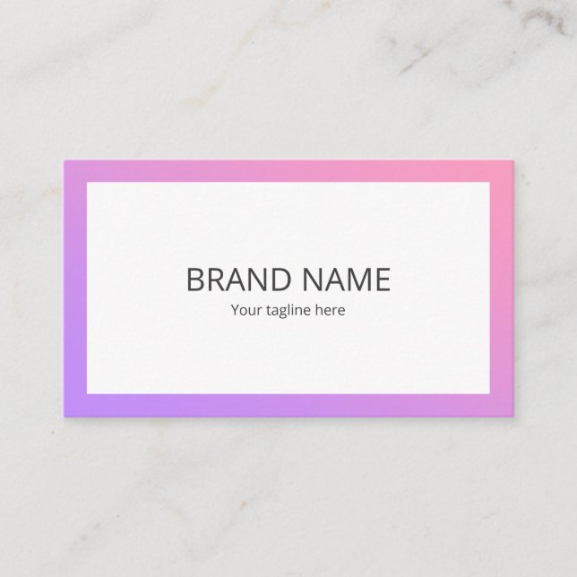 Cartão De Visita Beautiful Simple Pink Purple Gradient Square Frame (Frente)
