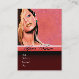 Cartão De Visita BEAUTY MAKEUP ARTISTA monograma, safira azul-rosa