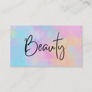 Cartão De Visita *~* BEAUTY Pastel Girly Abstrato Rainbow Modern