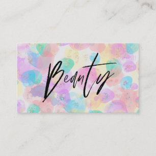 Cartão De Visita *~* BEAUTY Pastel Rainbow Glitter Aquarela