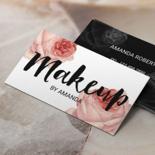 Cartão De Visita Beauty Salon Vintage Floral Makeup Artist