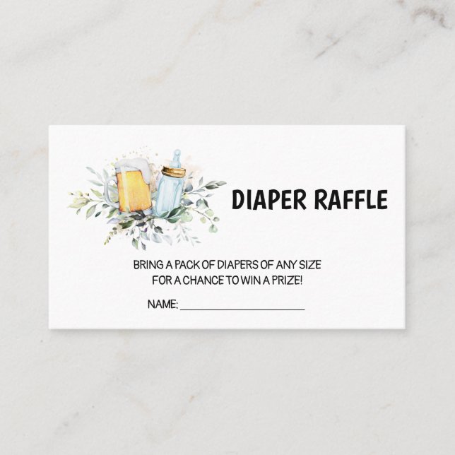 Cartão De Visita Bebê está criando rifa de Fralda de Chá de fraldas (Frente)