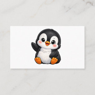 Cartão De Visita Bebê Pinguim Fofo Personagem de Desenho Animado Ac