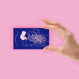 Cartão De Visita Bebê Rosa Azul Doula Treinadora de Parto Grávida