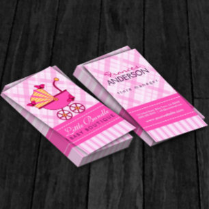 Cartão De Visita Bebês Compram carrinho cor-de-rosa Boutique