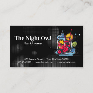Cartão De Visita Bebida Mistura De Cocktail De Berry   Bar Lounge