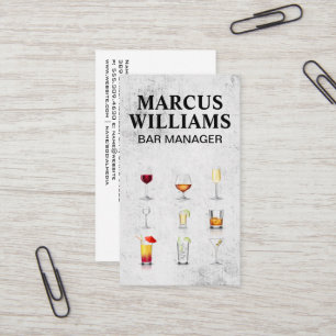 Cartão De Visita Bebidas de coquetel