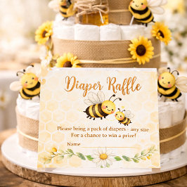 Cartão De Visita Bee Theme Diaper Raffle Baby Shower